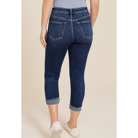 NWOT Flying Monkey High Rise Ripped Cropped Skinny Jeans 26 2 - Picture 7 of 10